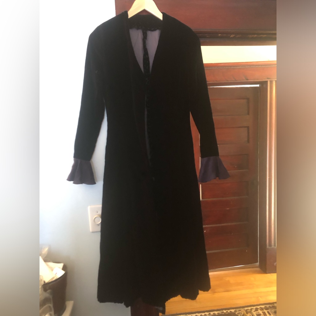 Vintage Handmade Velvet Long Coat - Sz 6-8